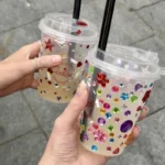 نگین صورت مدل چسبی طرح گل و دایره ریز بسته ۳۲۰ عددی - تصویر 7